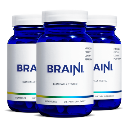 3 Bottle Bundle of Braini Capsules + 2 Brain Powered Tests + FREE SHIPPING